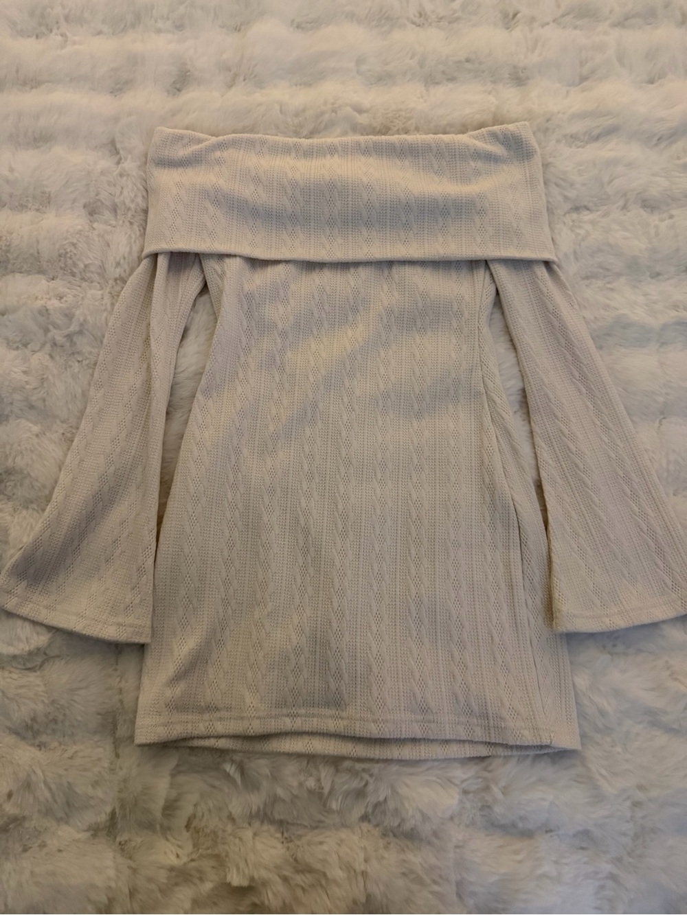 Windsor Cream Off-Shoulder Sweater Top